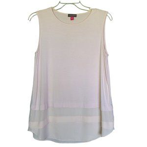 Vince Camuto Sleeveless Layered-hem Pink Top. Size S